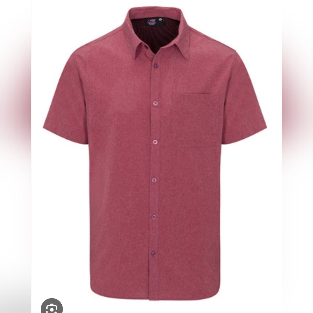 Psycho Tuna Burgundy Short Sleeve Button Up Shirt